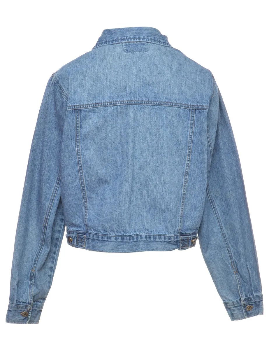 2000s Zip Front Denim Jacket - M