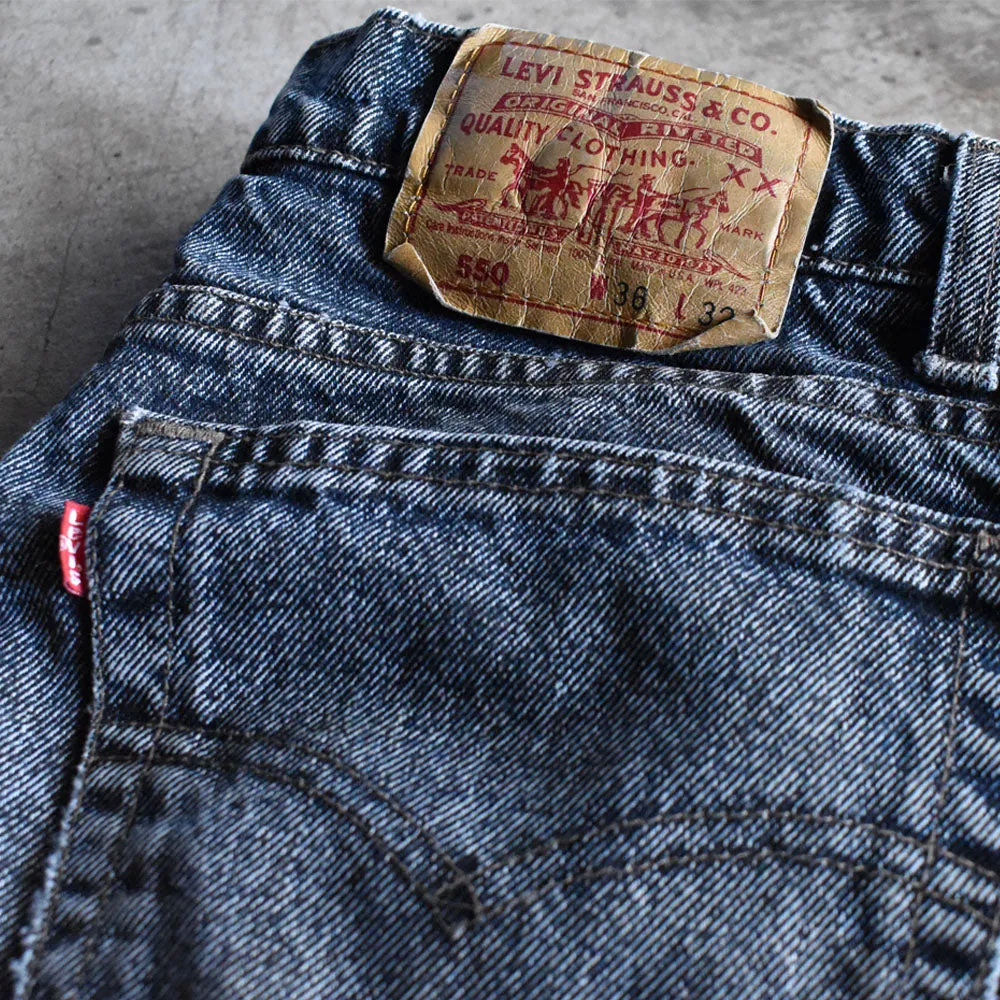 90's Levi's 550 Relaxed fit ケミカルウォッシュ デニムパンツ USA製 240203