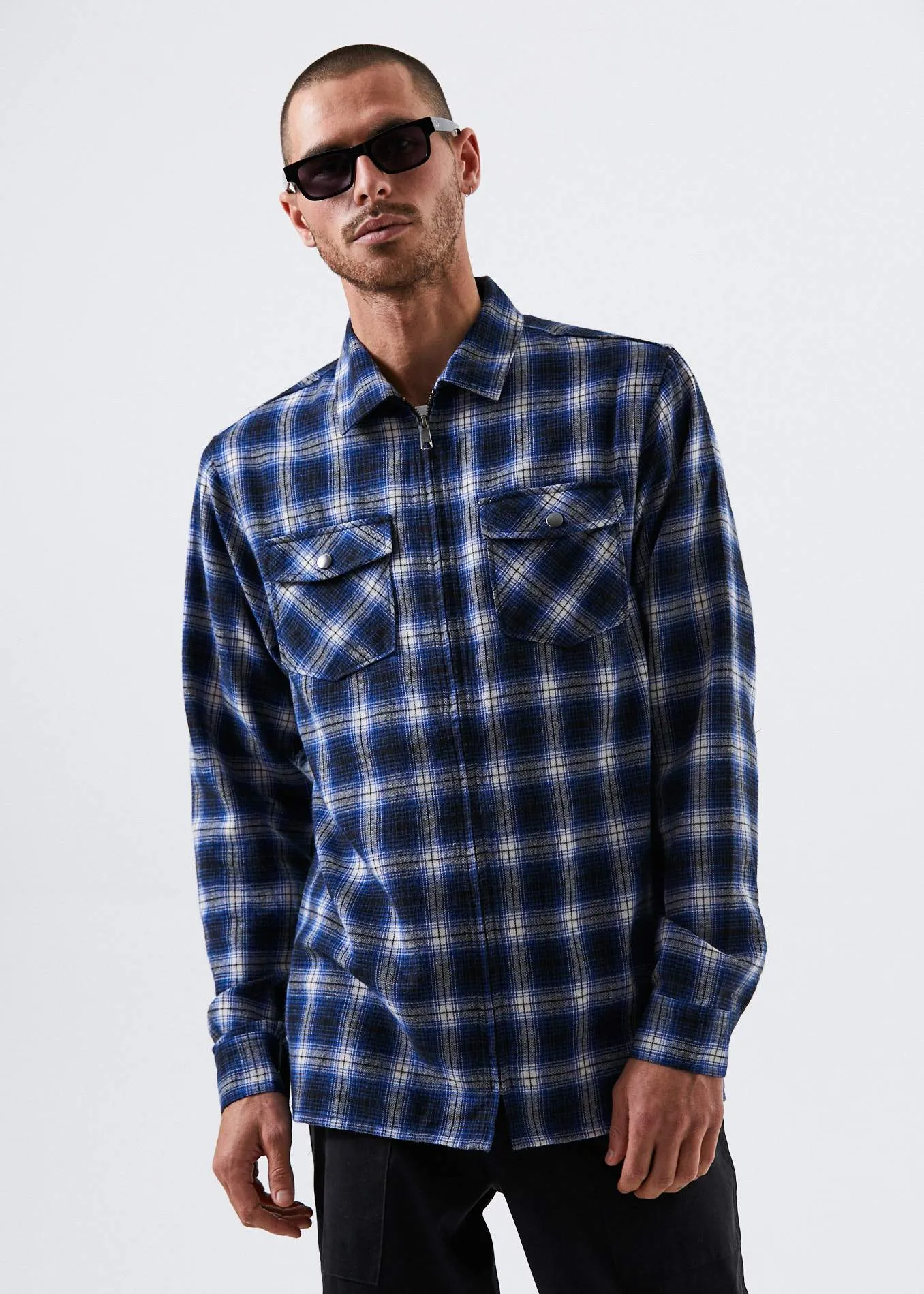 Afends Mens Generation - Zip Long Sleeve Work Shirt
