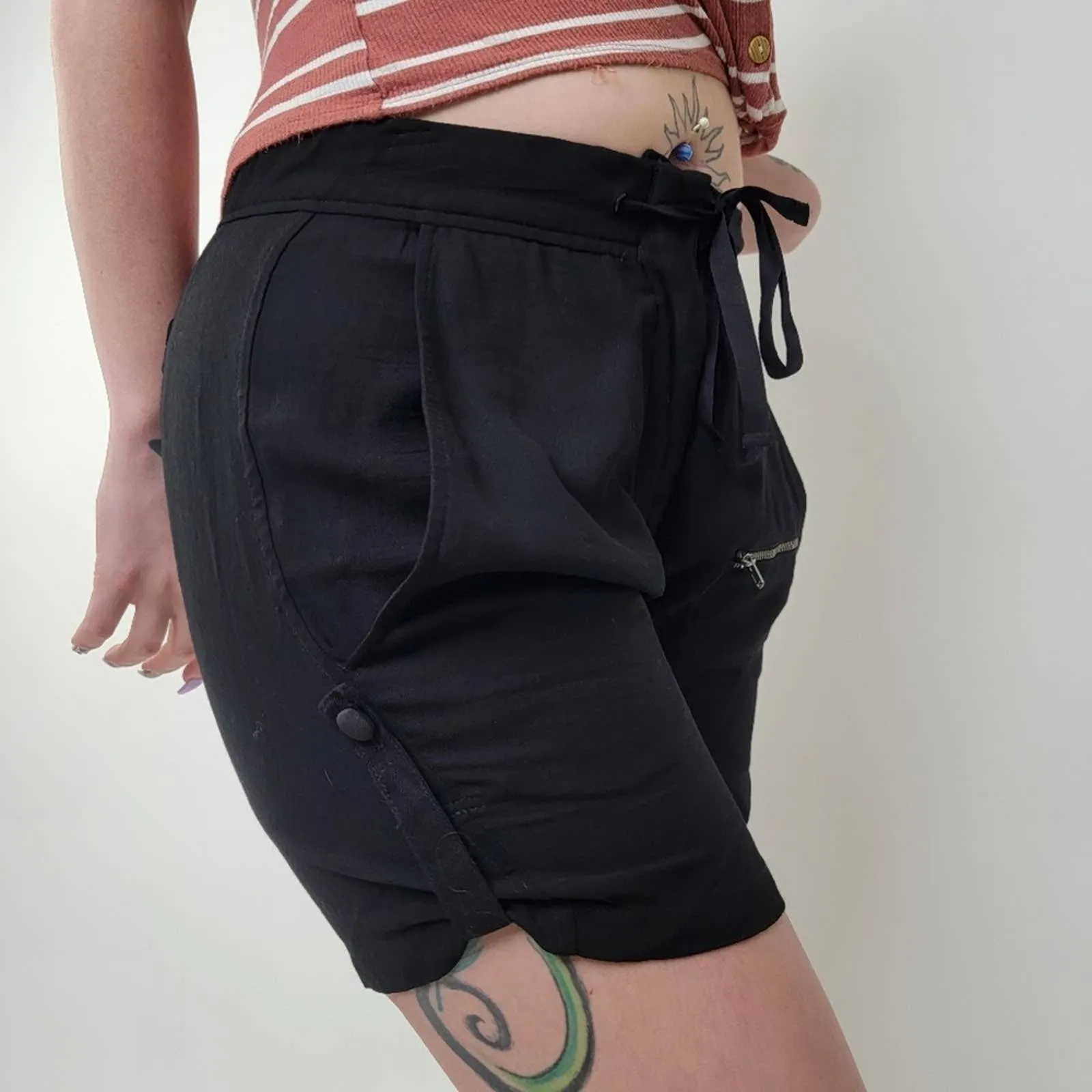 A.L.C. Black  Cargo Shorts