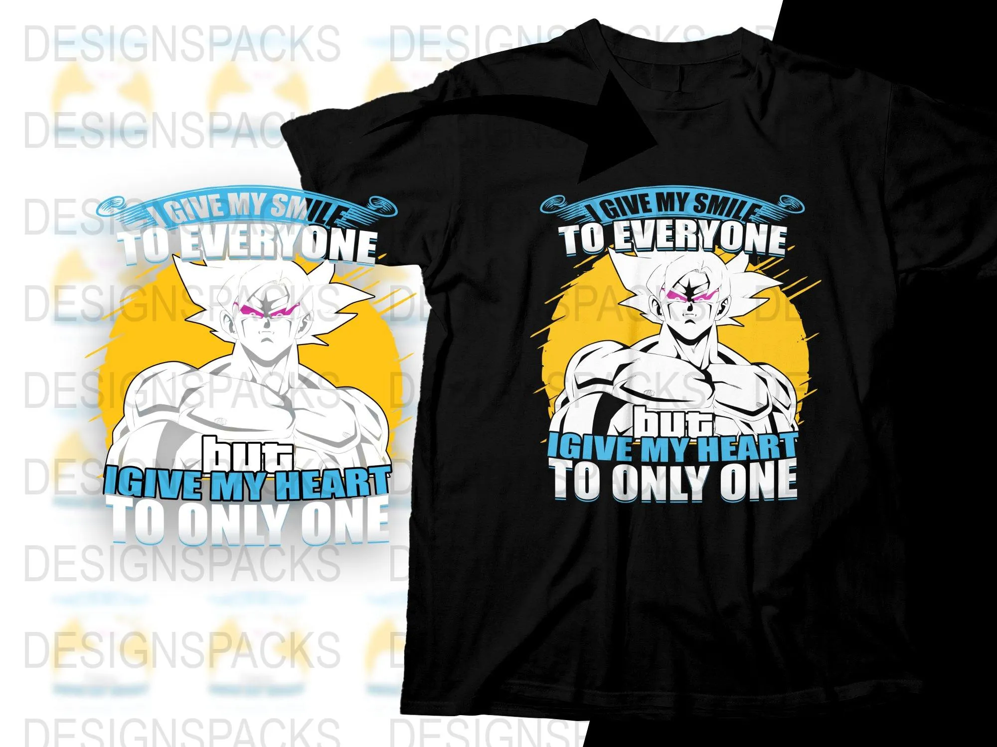 Anime Character Goku Emotional Quote Graphic Png Digital Download