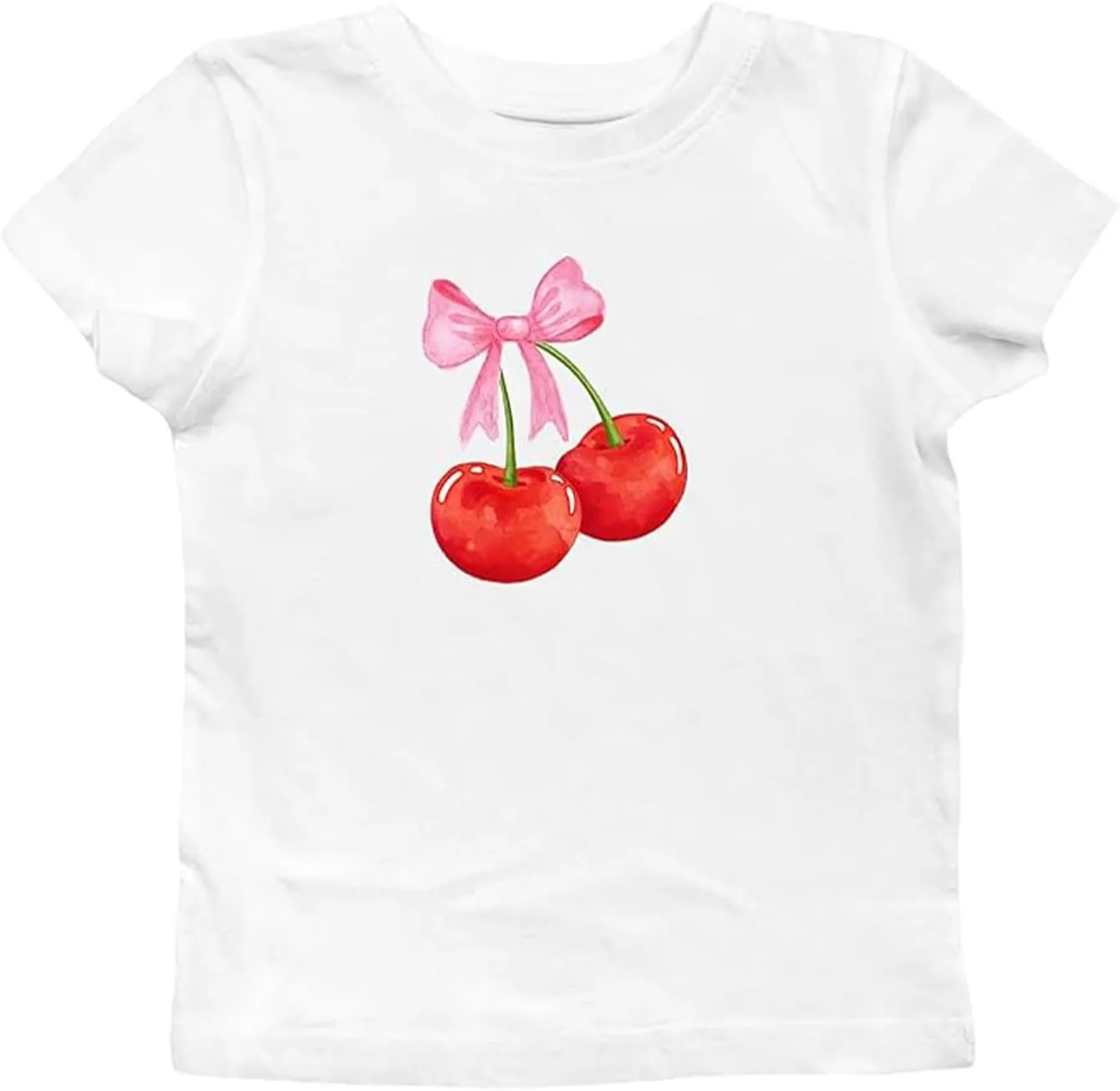 Chvity Short Sleeve Graphic Tees for Women Y2k Cute Print Baby Tees Vintage 90s Aesthetic Basic Tops Teens Crop Tops