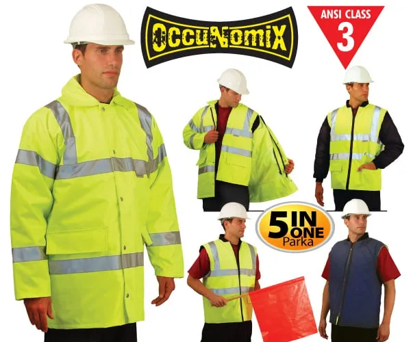 Class 3 Premium 5-In-1 Parka - Lime - 2XL