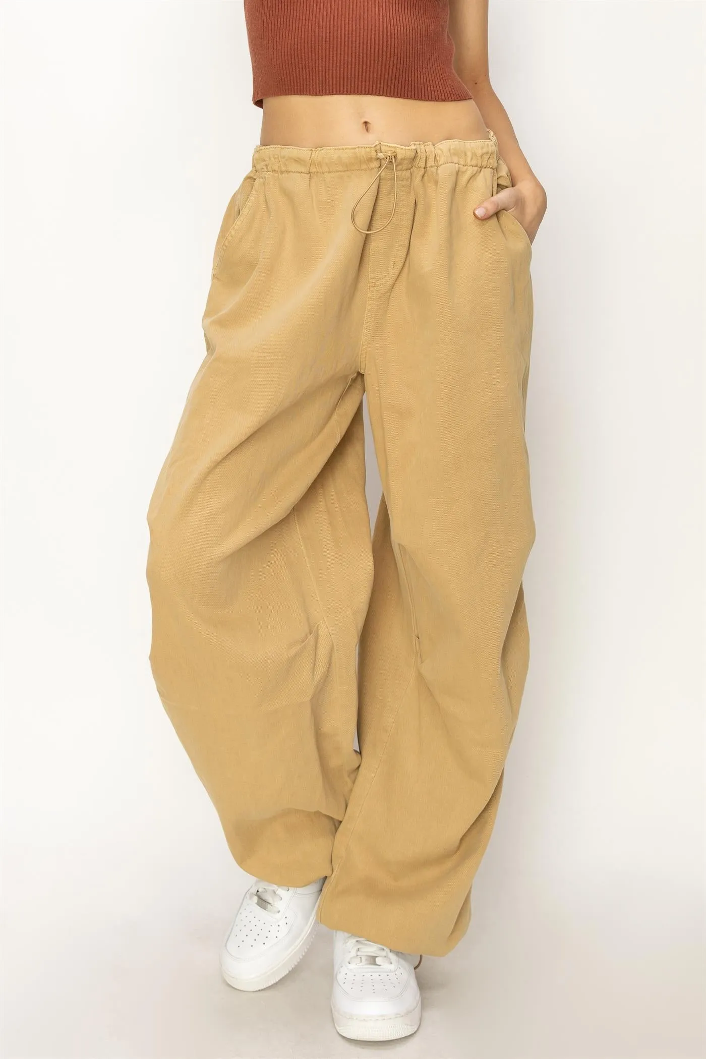 DZ24A518-Mid Rise Parachute Pants