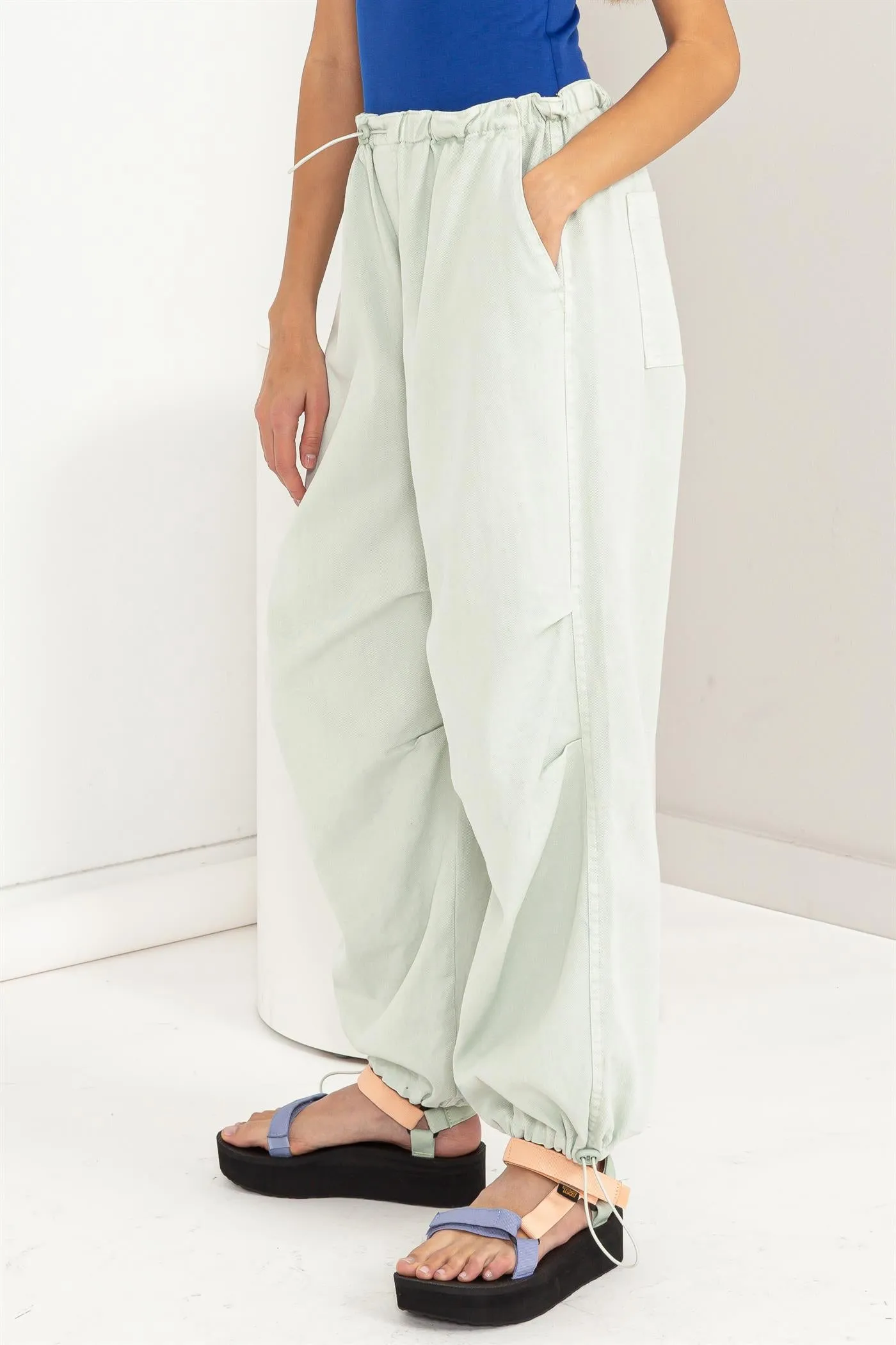 DZ24A518-Mid Rise Parachute Pants