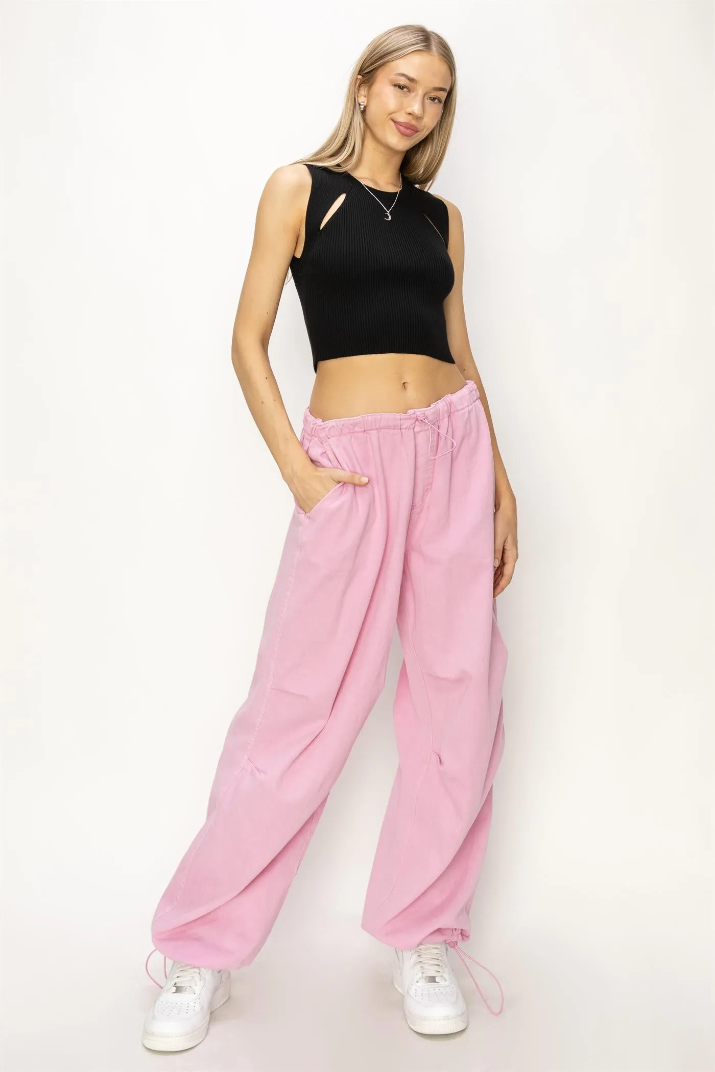 DZ24A518-Mid Rise Parachute Pants
