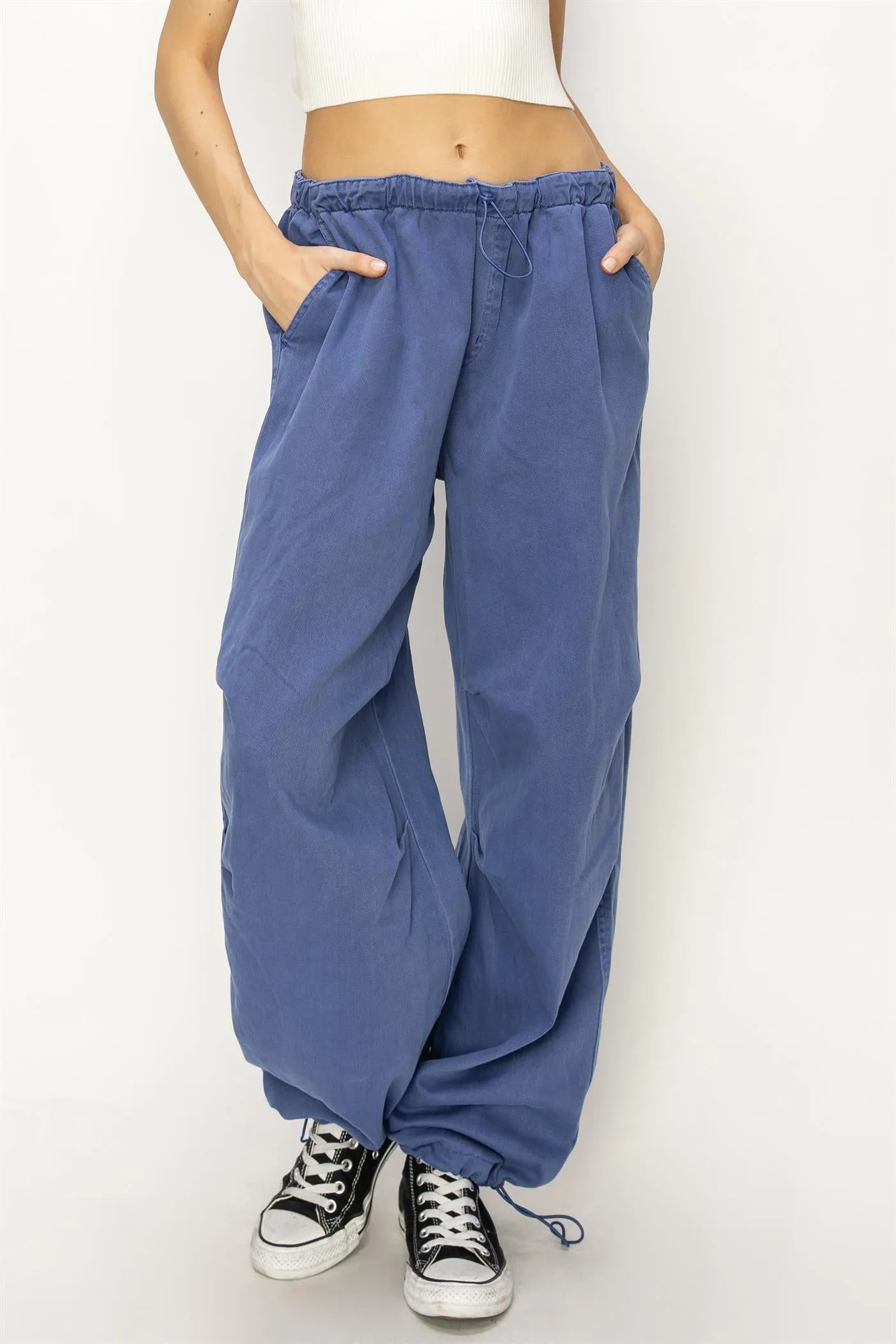 DZ24A518-Mid Rise Parachute Pants