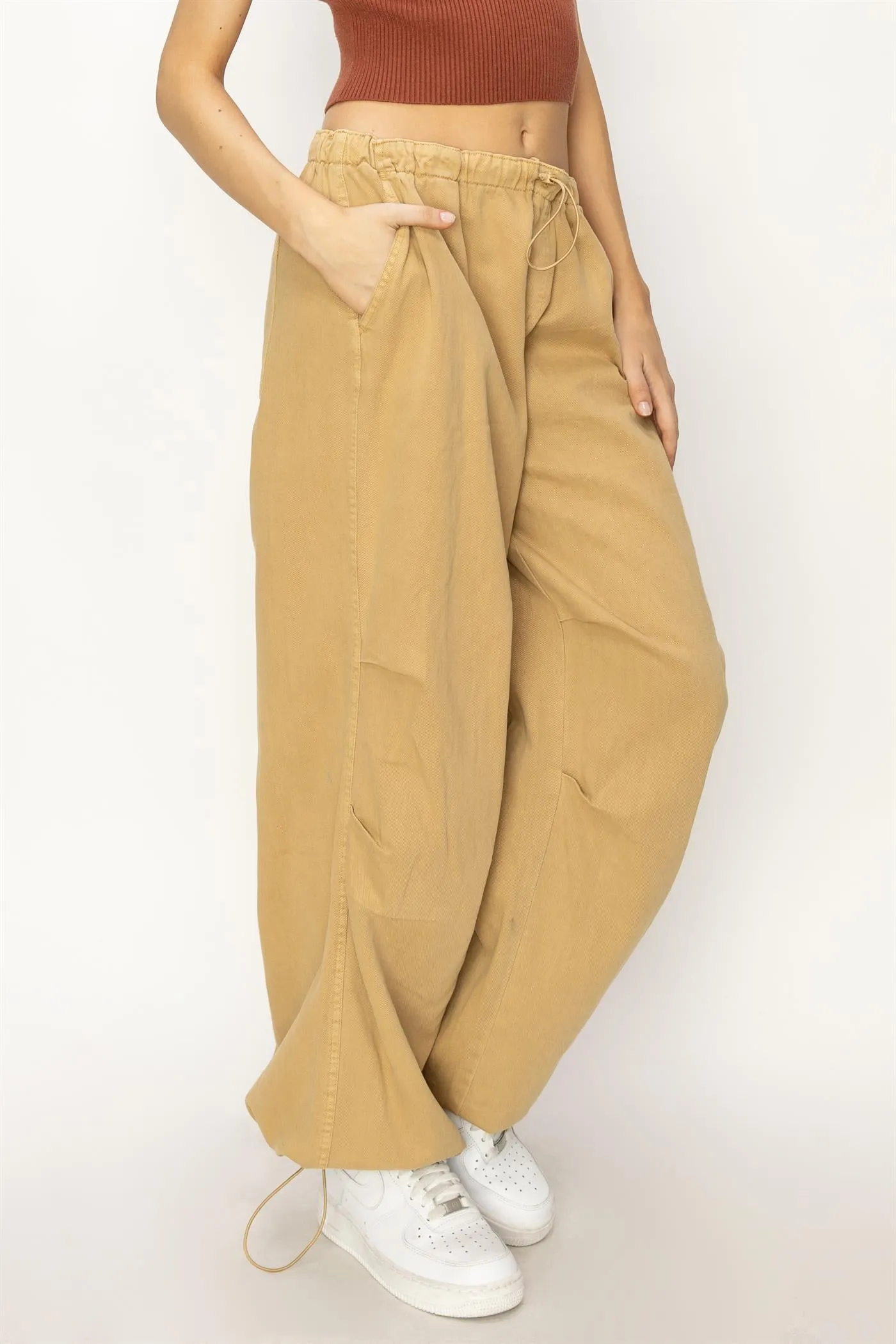 DZ24A518-Mid Rise Parachute Pants