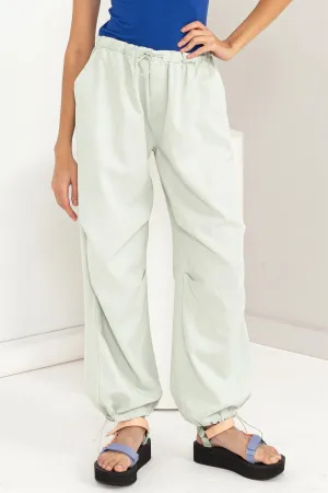 DZ24A518-Mid Rise Parachute Pants