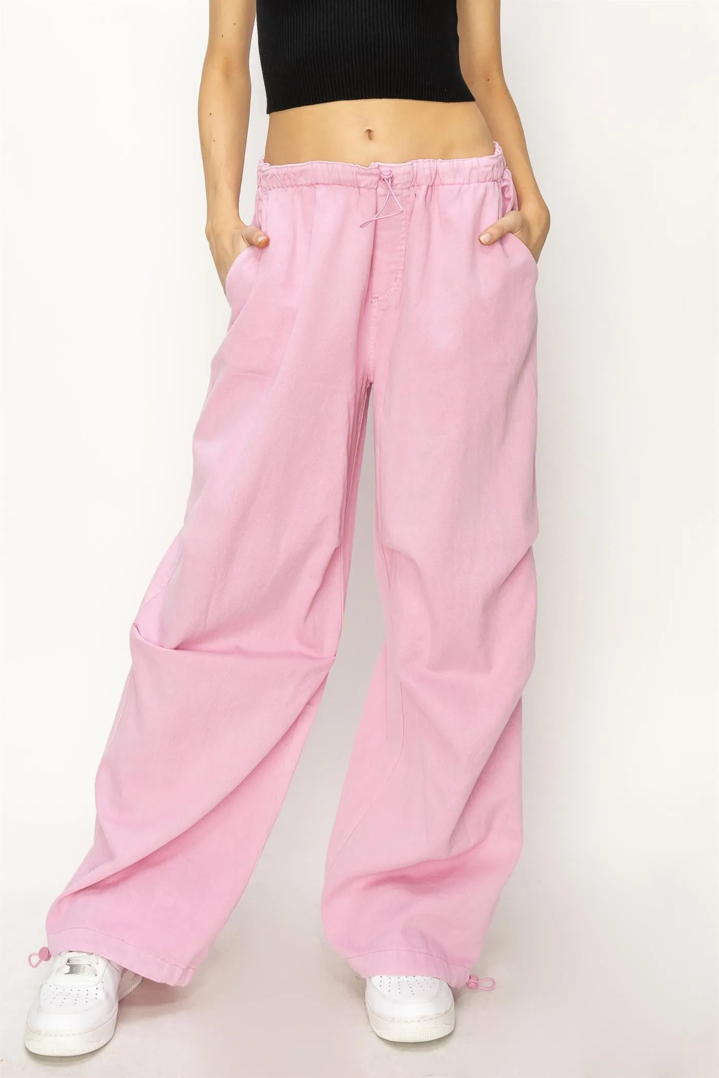 DZ24A518-Mid Rise Parachute Pants