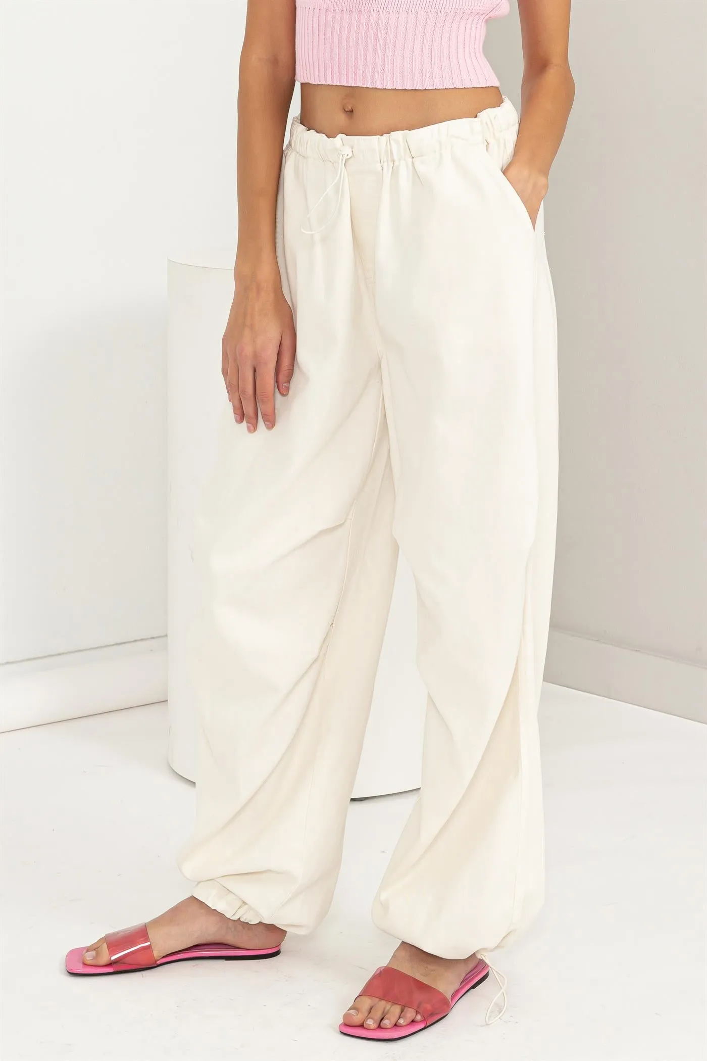 DZ24A518-Mid Rise Parachute Pants