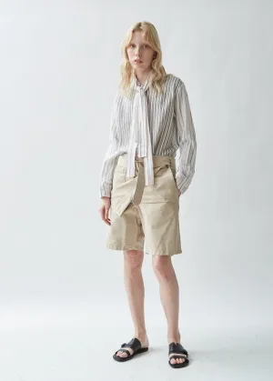 Fold Front Cotton Utility Shorts