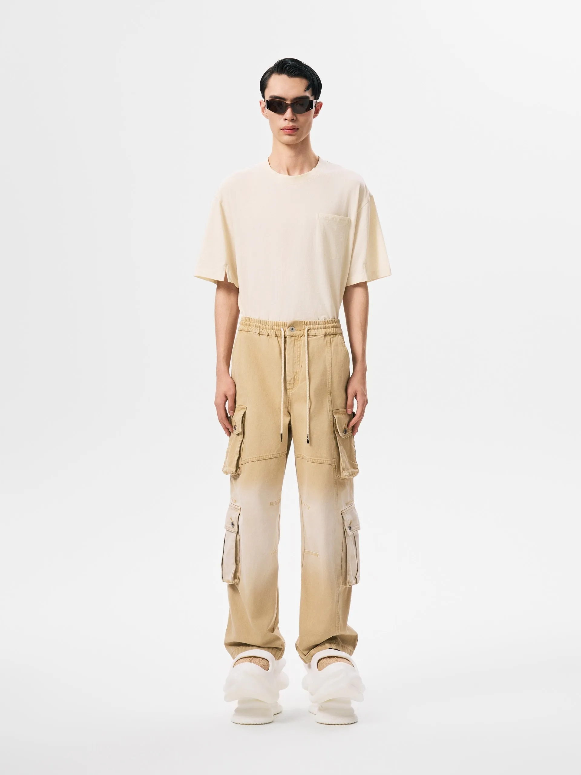 GRADIENT DENIM CARGO TROUSERS