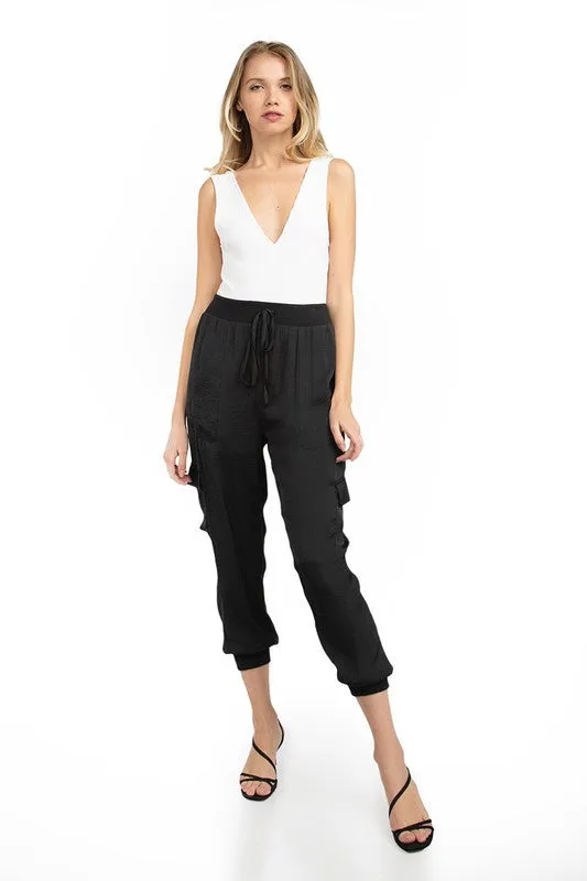 Jogger with rib trim