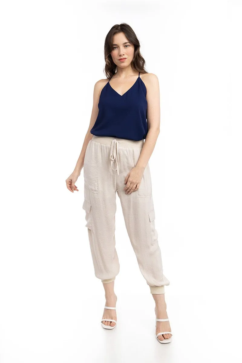 Jogger with rib trim