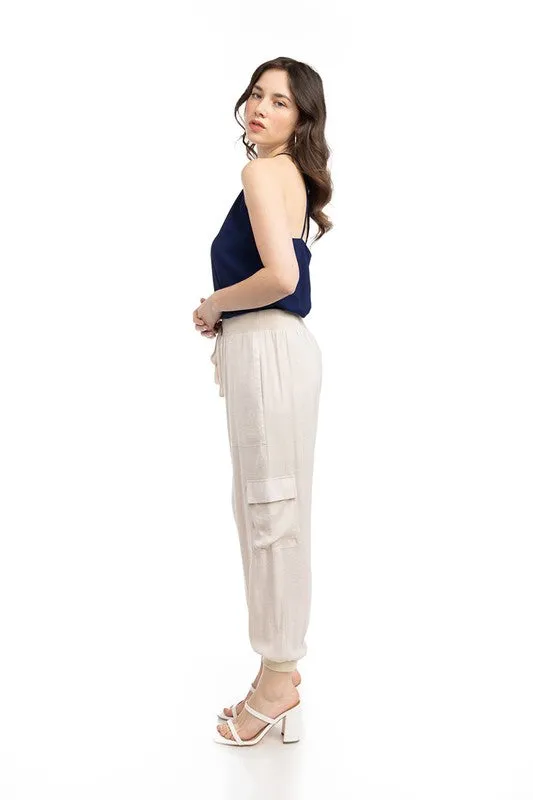 Jogger with rib trim