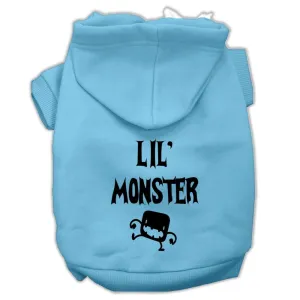 Lil Monster Screen Print Pet Hoodies Baby Blue Size XXL (18)