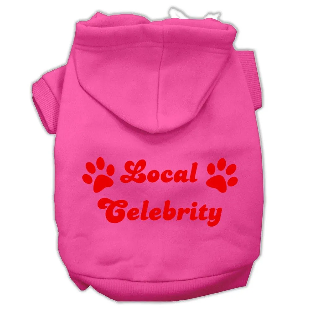 Local Celebrity Screen Print Pet Hoodies Bright Pink Size Sm (10)