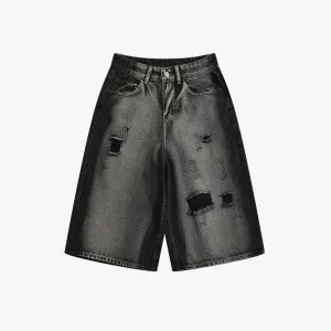 Men's Aesthetic Distressed Loose Shorts