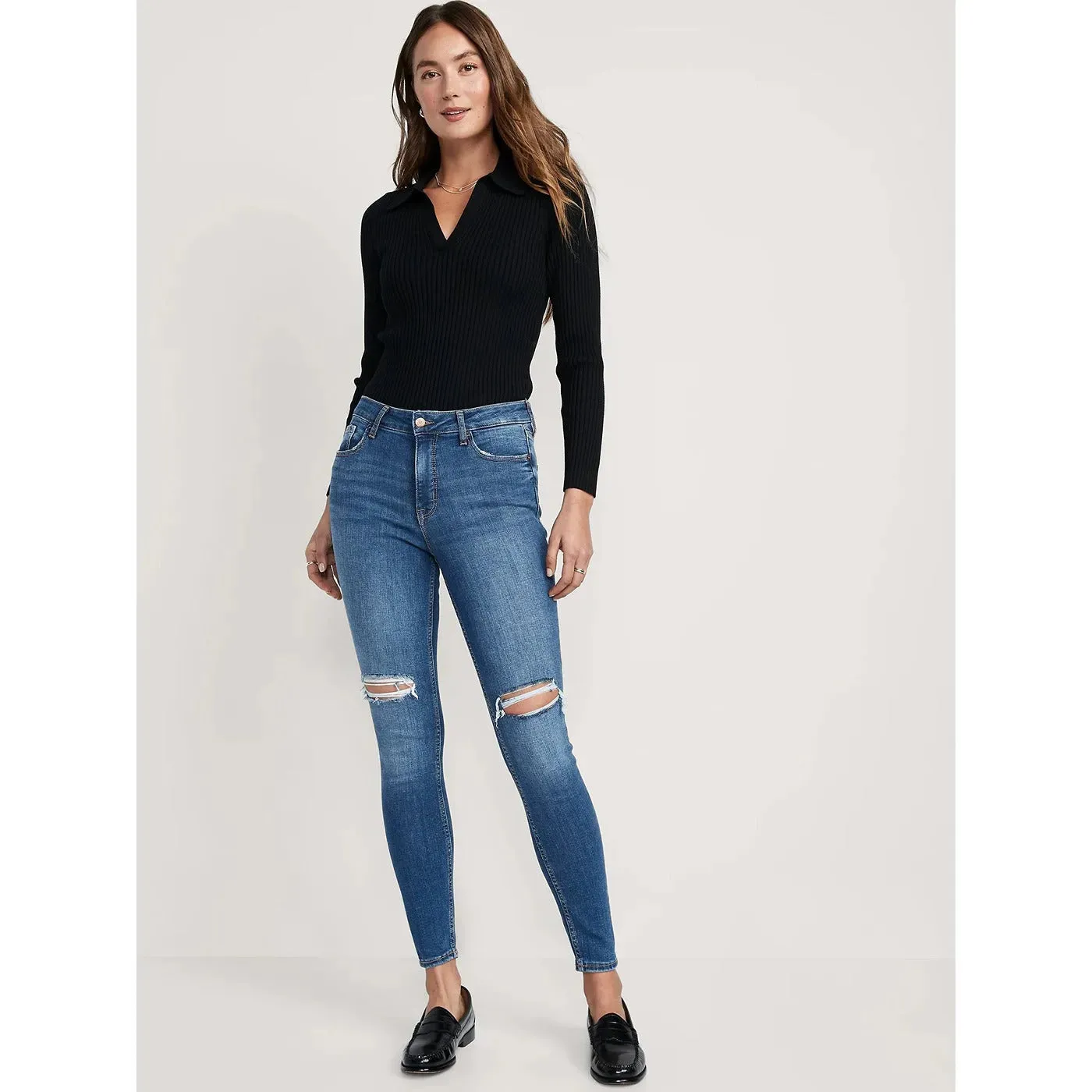 ON High Waist Ripped Skinny Jeans