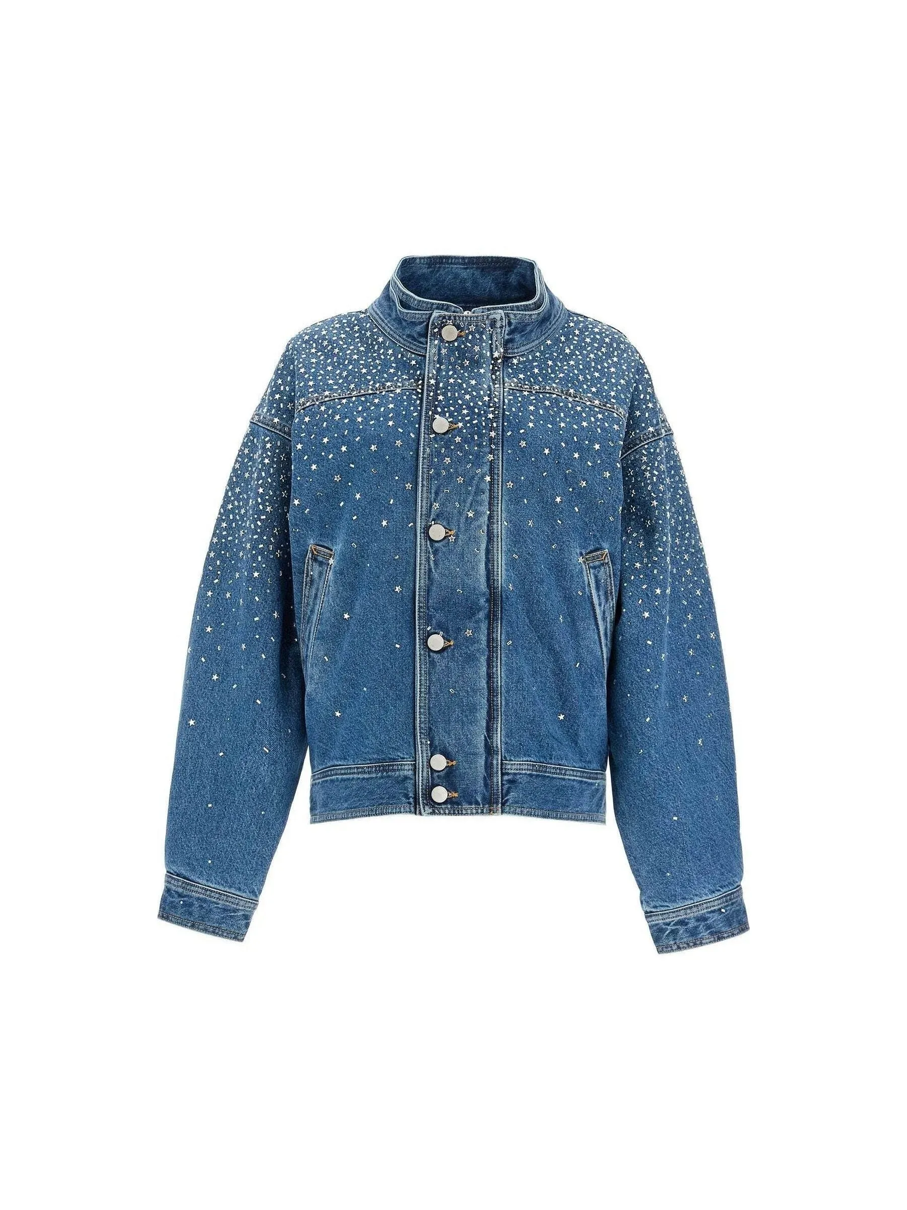 Rhinestone Embellished Denim Jacket