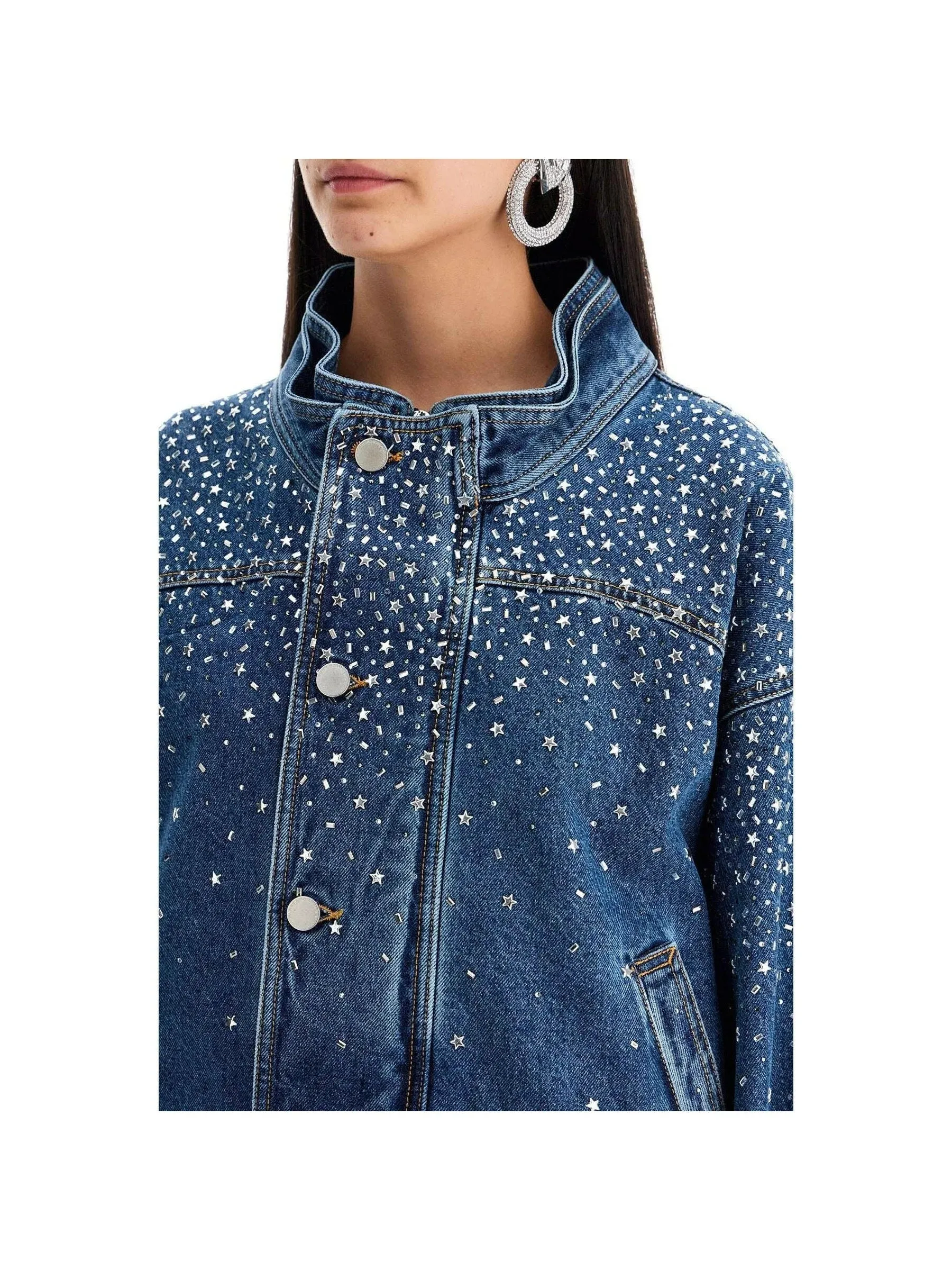 Rhinestone Embellished Denim Jacket
