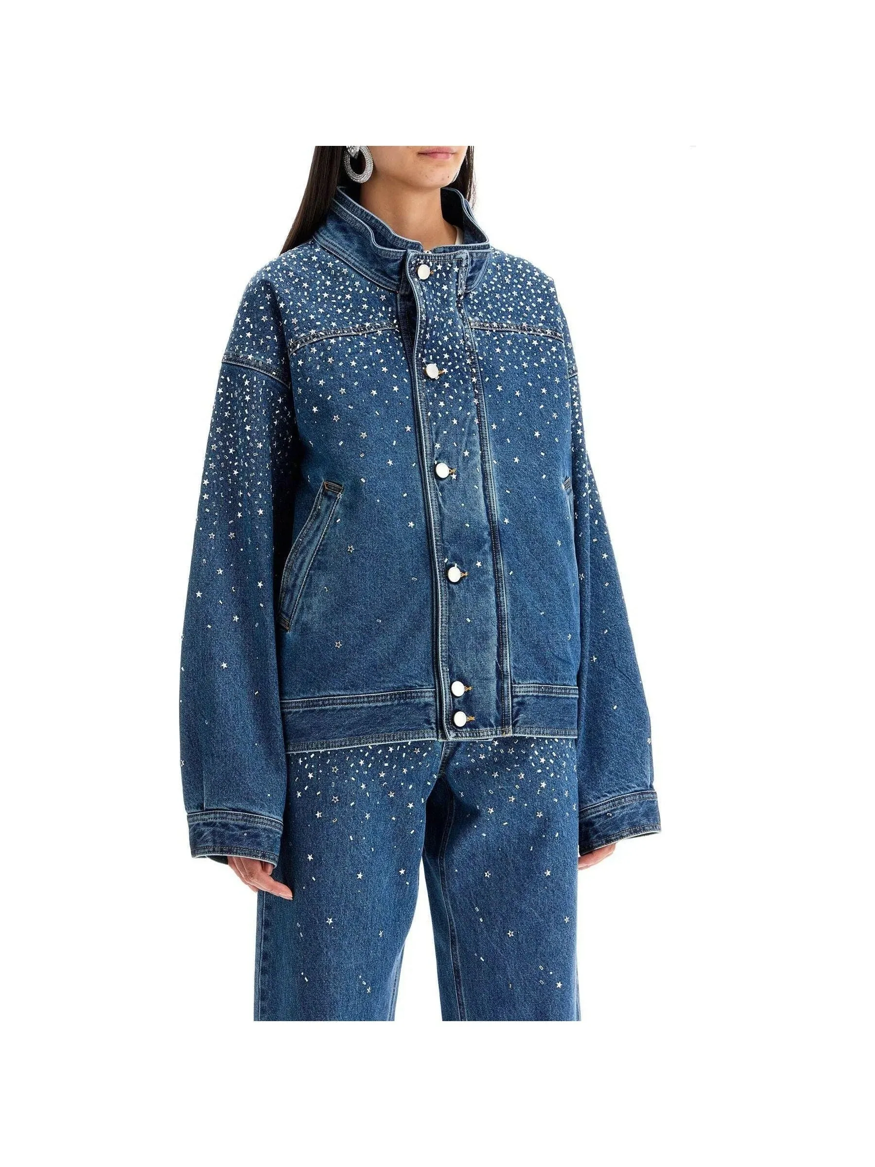 Rhinestone Embellished Denim Jacket
