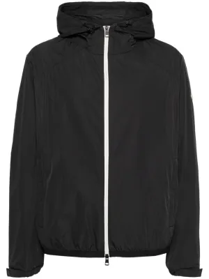 slogan-print shell jacket
