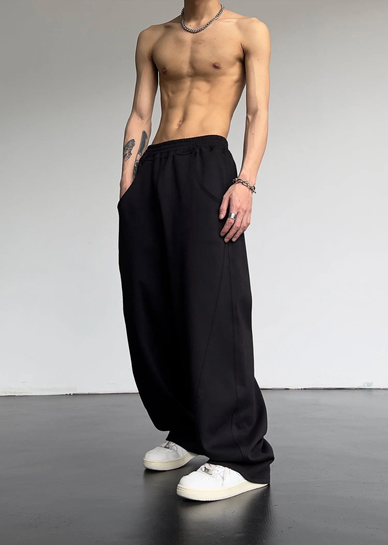 Solid Relaxed Fit High Waisted Sweatpants