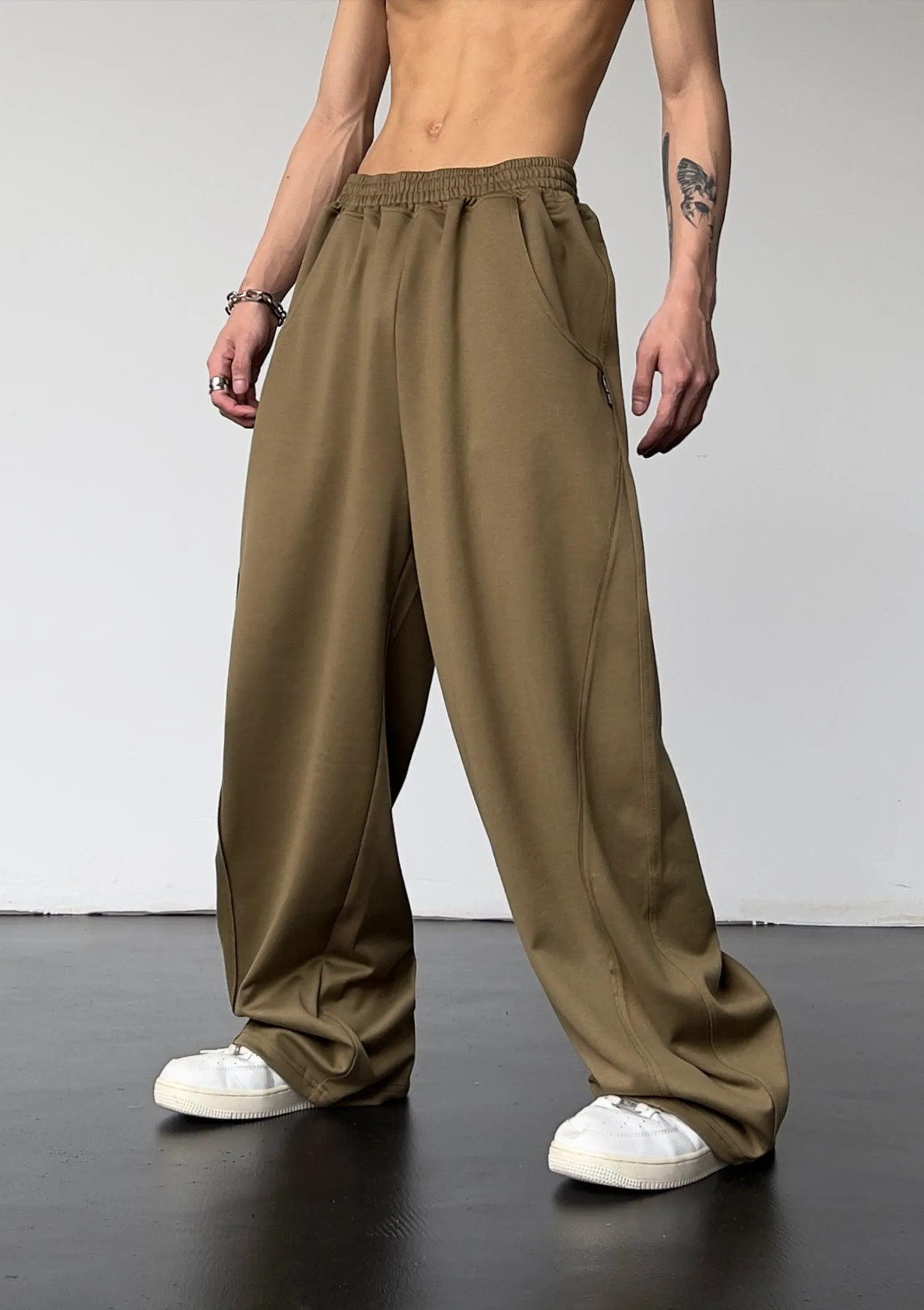 Solid Relaxed Fit High Waisted Sweatpants