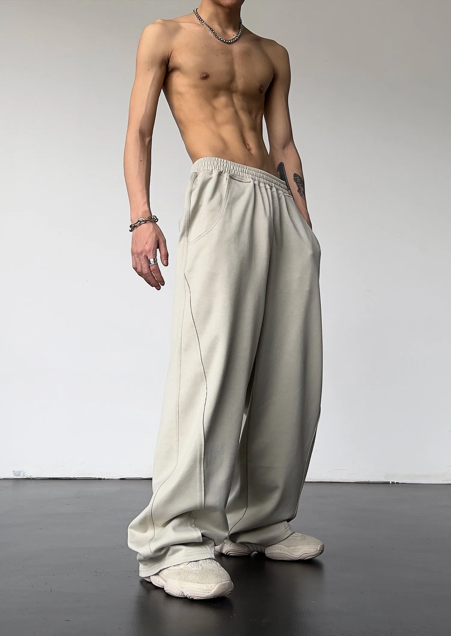 Solid Relaxed Fit High Waisted Sweatpants