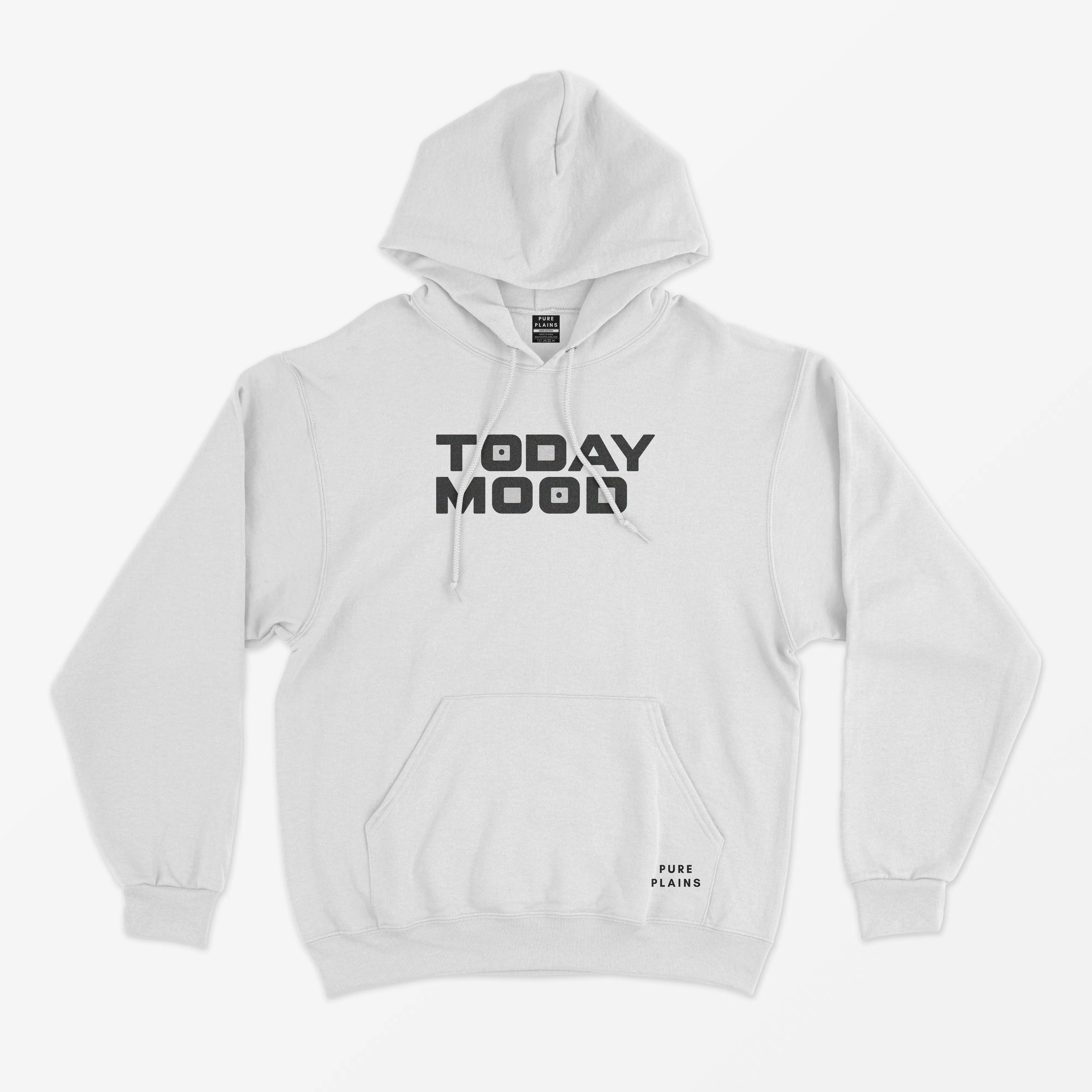 Today Mood White Regular Fit Hoodie