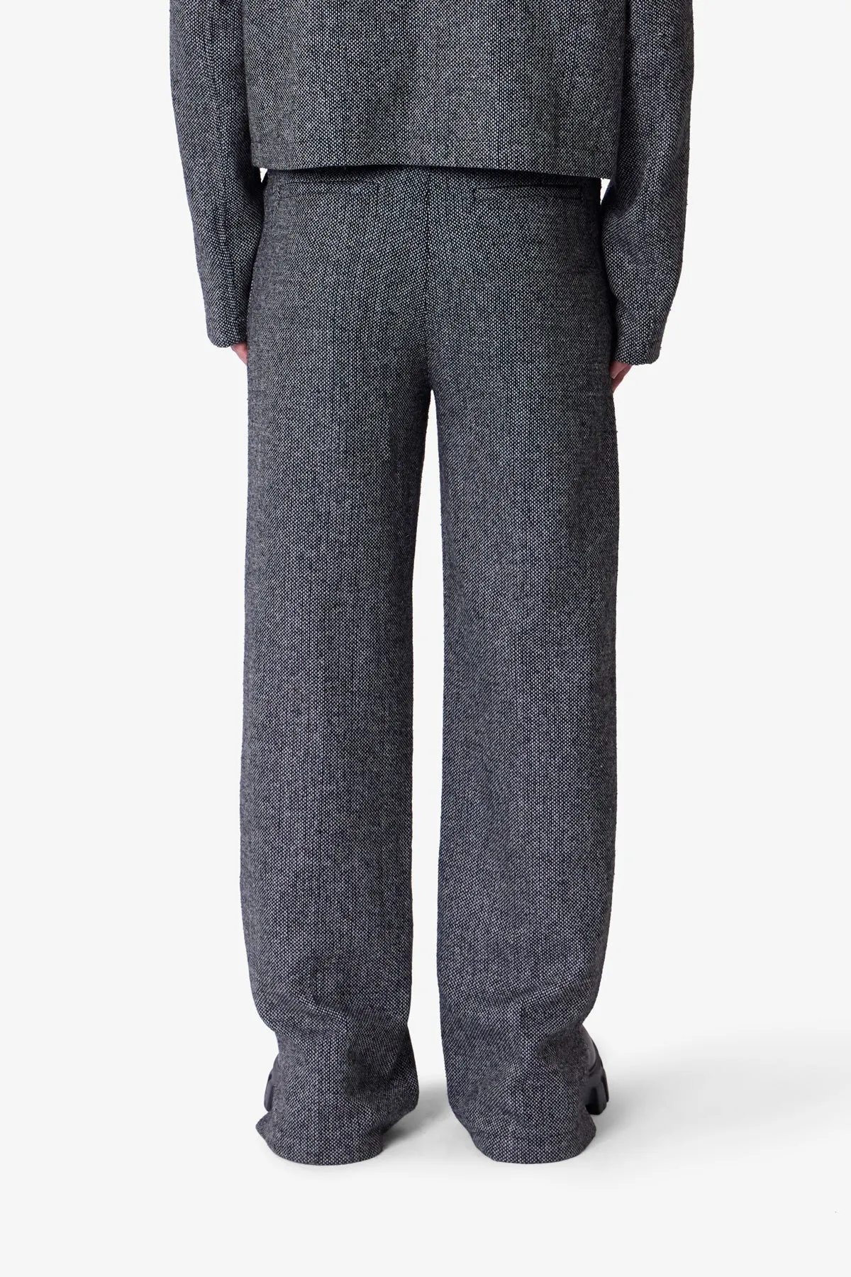 Tweed Trouser Pants - Black/Grey