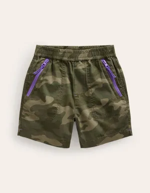 Utility Ripstop Shorts-Khaki Camo