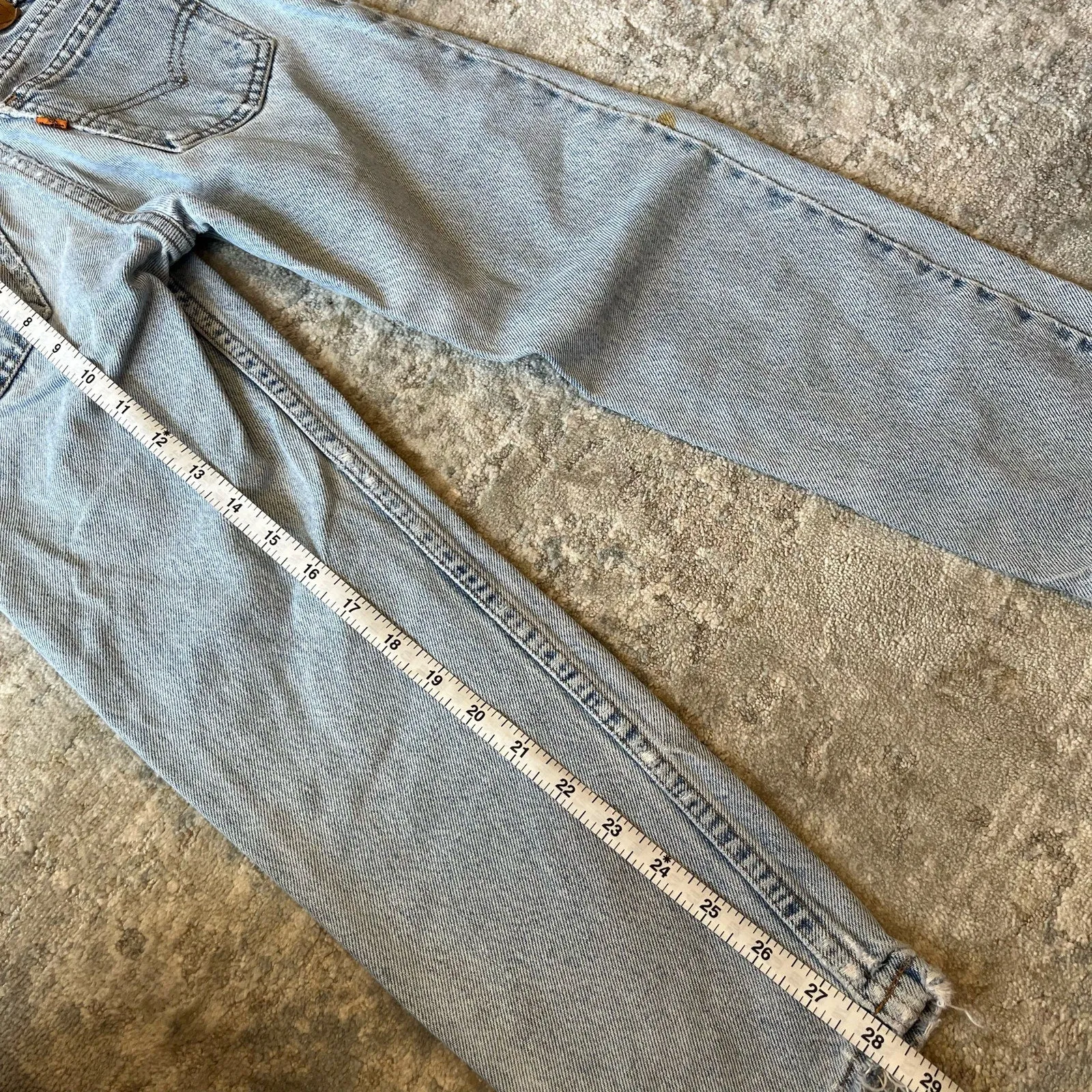 Vintage Levi's 550 Relaxed Fit Slim Orange Tab Jeans 7